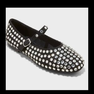 a new day Black Flats with Silver Accents
